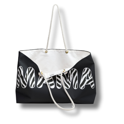 Zebra Strips Mama Travel Tote