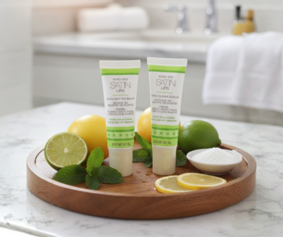 The White Tea and Citrus Satin Lips Set