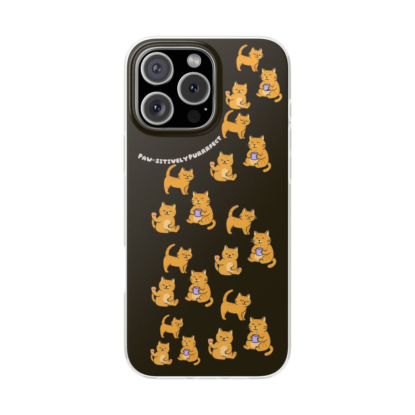 Paw-sitively Purrrfect Cats iPhone 16 Flexi Cases - 4 different designs!