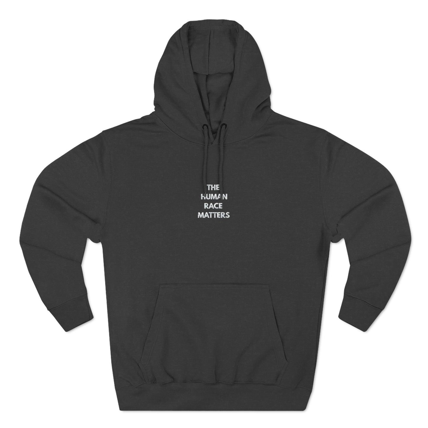 The Human Race Matters Fleece Lightweight Hoodie Tee - Embroidered Text