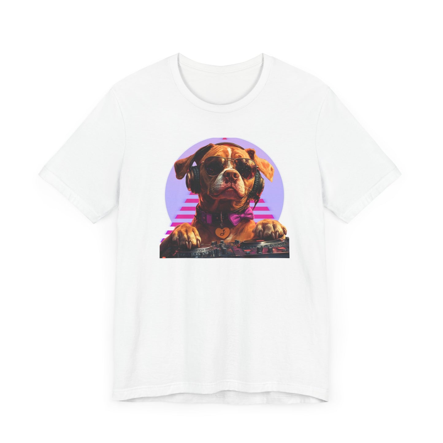Cool DJ Dog on The Turntables Unisex Jersey T-shirts