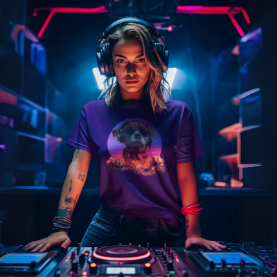 Cool DJ Dog on The Turntables Unisex Jersey T-shirts