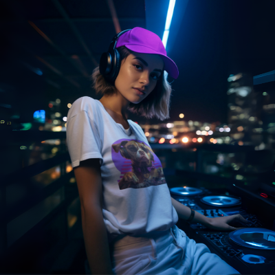 Cool DJ Dog on The Turntables Unisex Jersey T-shirts