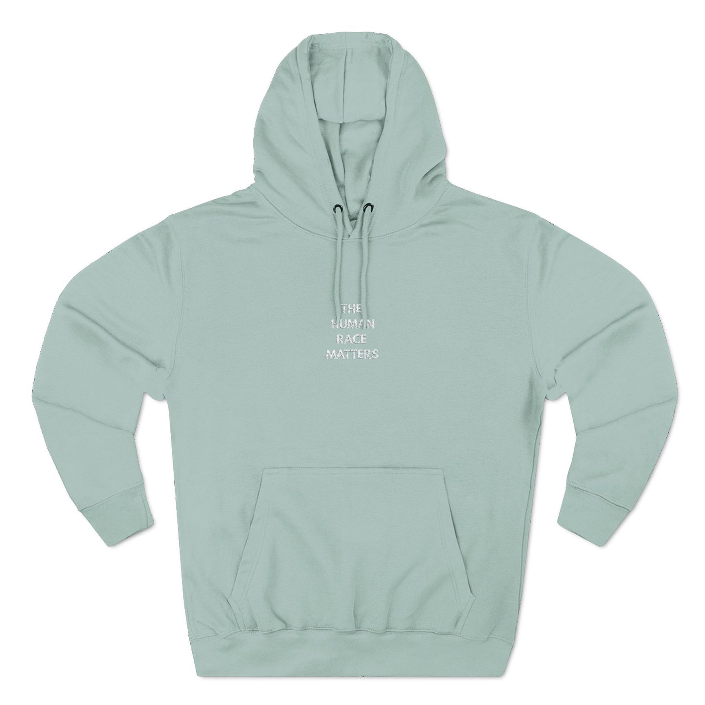 The Human Race Matters Fleece Lightweight Hoodie Tee - Embroidered Text