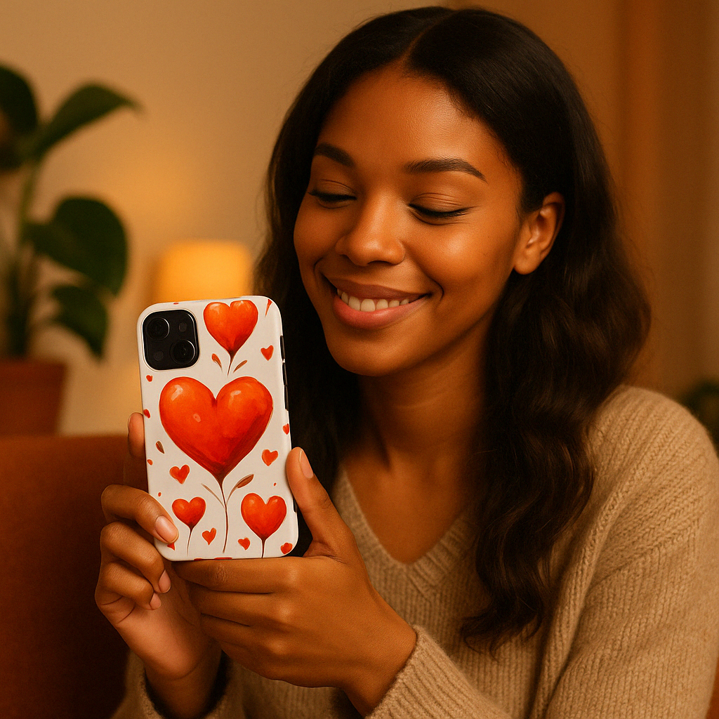Heart-Shaped Tomato Plant - iPhone 15 Phone Case
