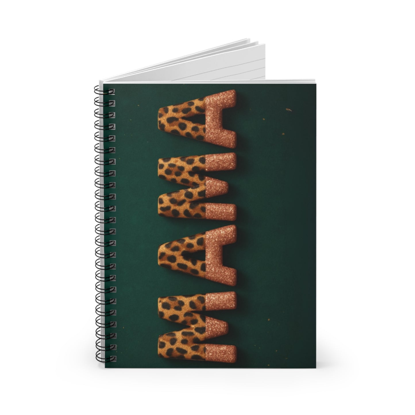 The 'MAMA' Glitter Leopard Print Spiral Notebook