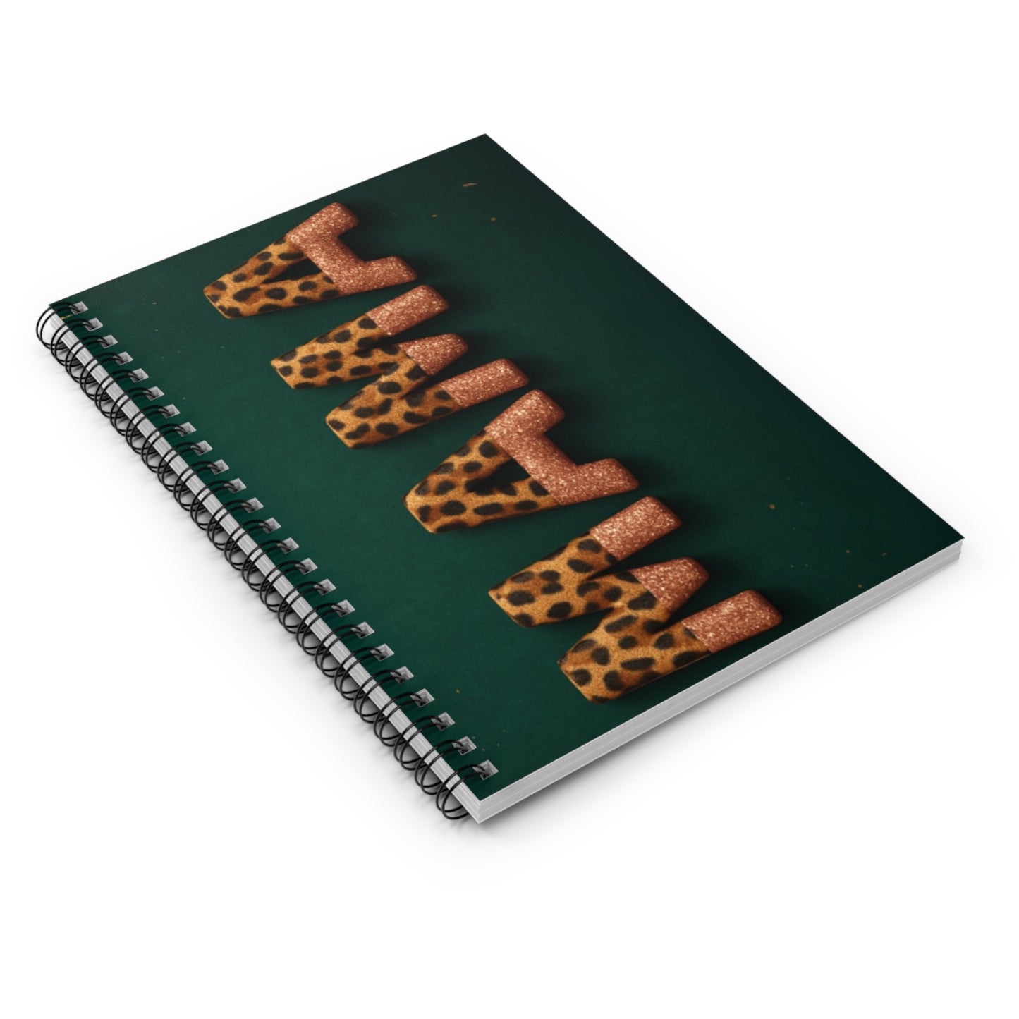 The 'MAMA' Glitter Leopard Print Spiral Notebook