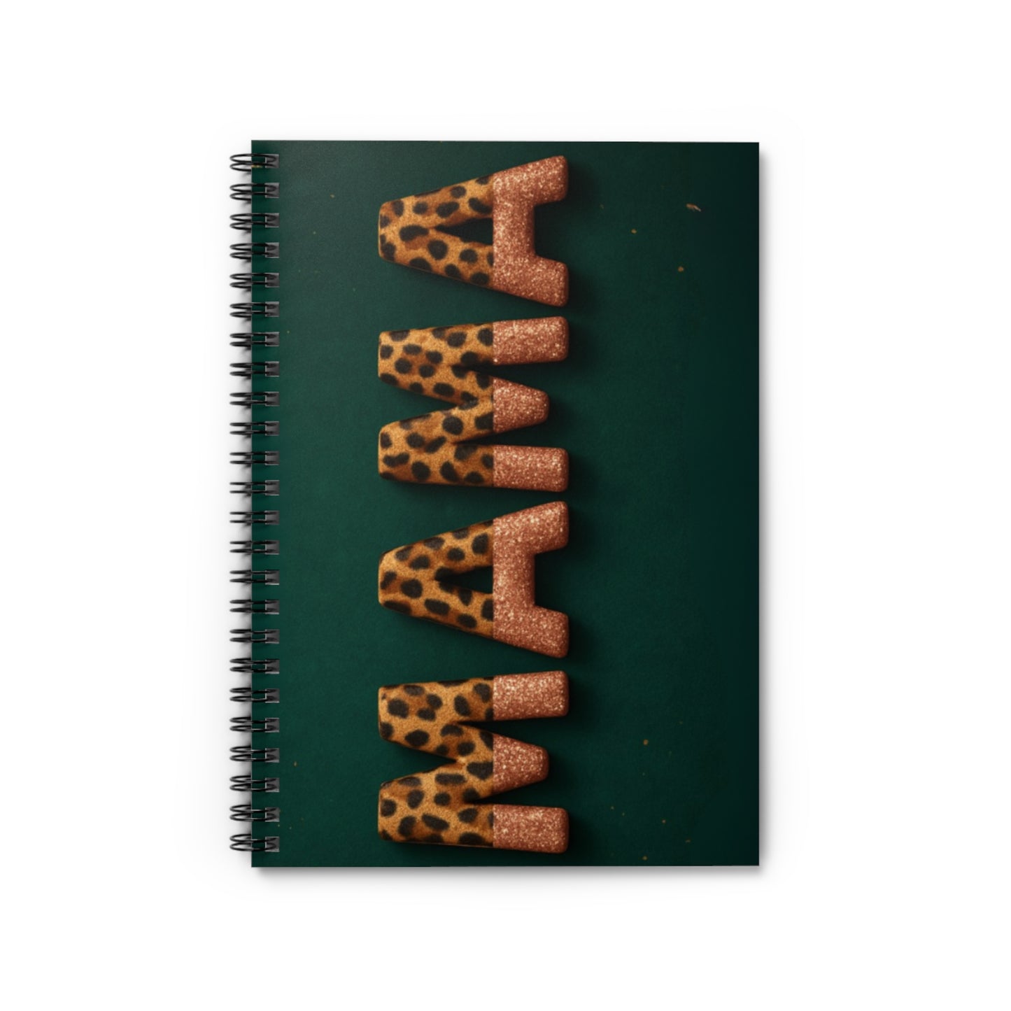 The 'MAMA' Glitter Leopard Print Spiral Notebook