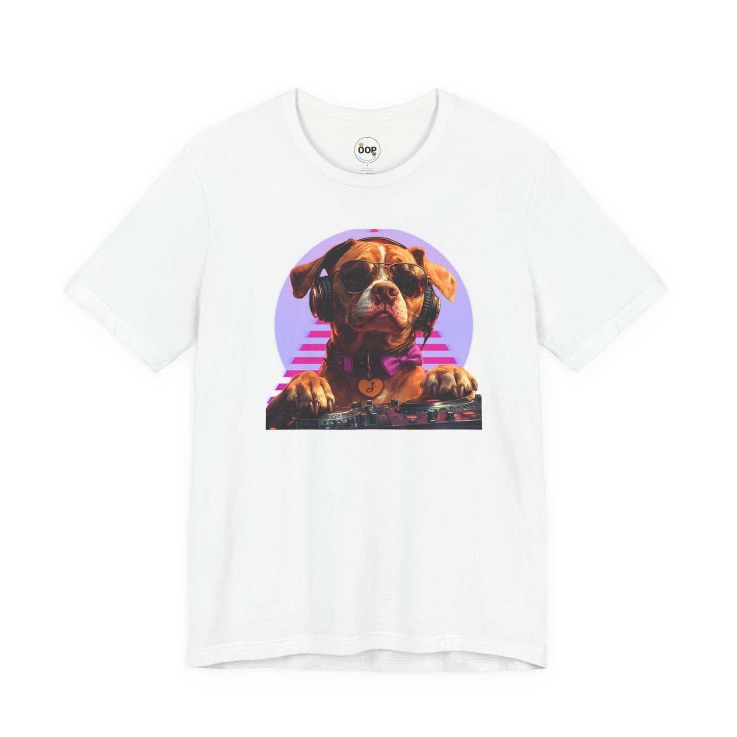 Cool DJ Dog on The Turntables Unisex Jersey T-shirts
