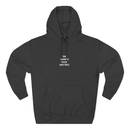 The Human Race Matters Fleece Lightweight Hoodie Tee - Embroidered Text