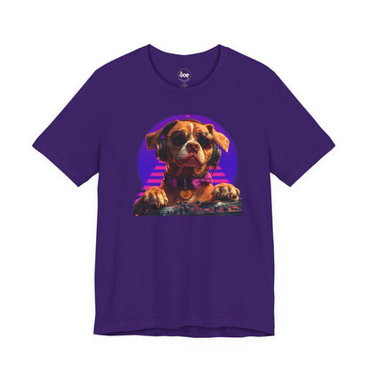 Cool DJ Dog on The Turntables Unisex Jersey T-shirts