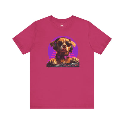 Cool DJ Dog on The Turntables Unisex Jersey T-shirts