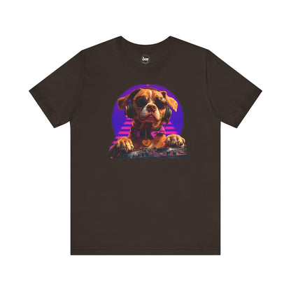 Cool DJ Dog on The Turntables Unisex Jersey T-shirts