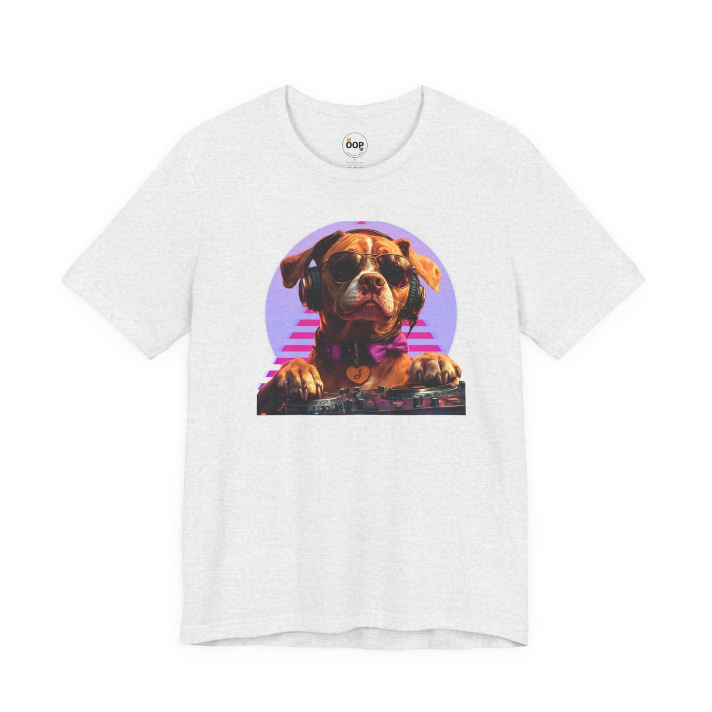 Cool DJ Dog on The Turntables Unisex Jersey T-shirts
