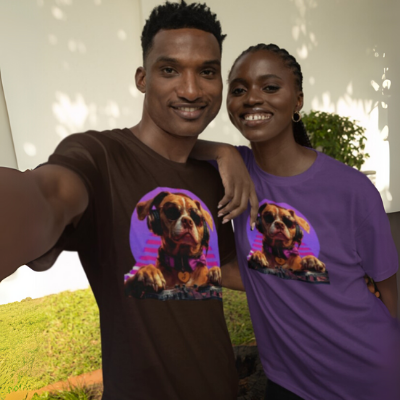 Cool DJ Dog on The Turntables Unisex Jersey T-shirts
