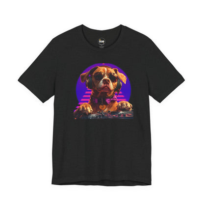 Cool DJ Dog on The Turntables Unisex Jersey T-shirts