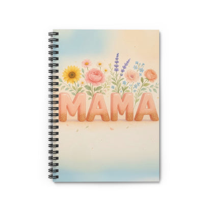 Peachy Glitter Mama Spiral Notebook - Ruled Line