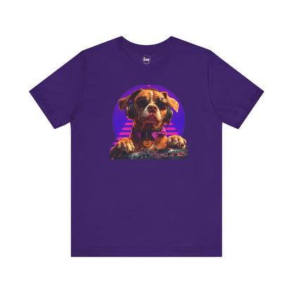 Cool DJ Dog on The Turntables Unisex Jersey T-shirts