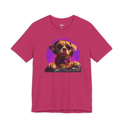 Cool DJ Dog on The Turntables Unisex Jersey T-shirts