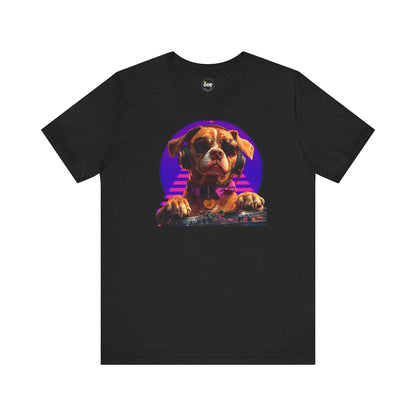 Cool DJ Dog on The Turntables Unisex Jersey T-shirts