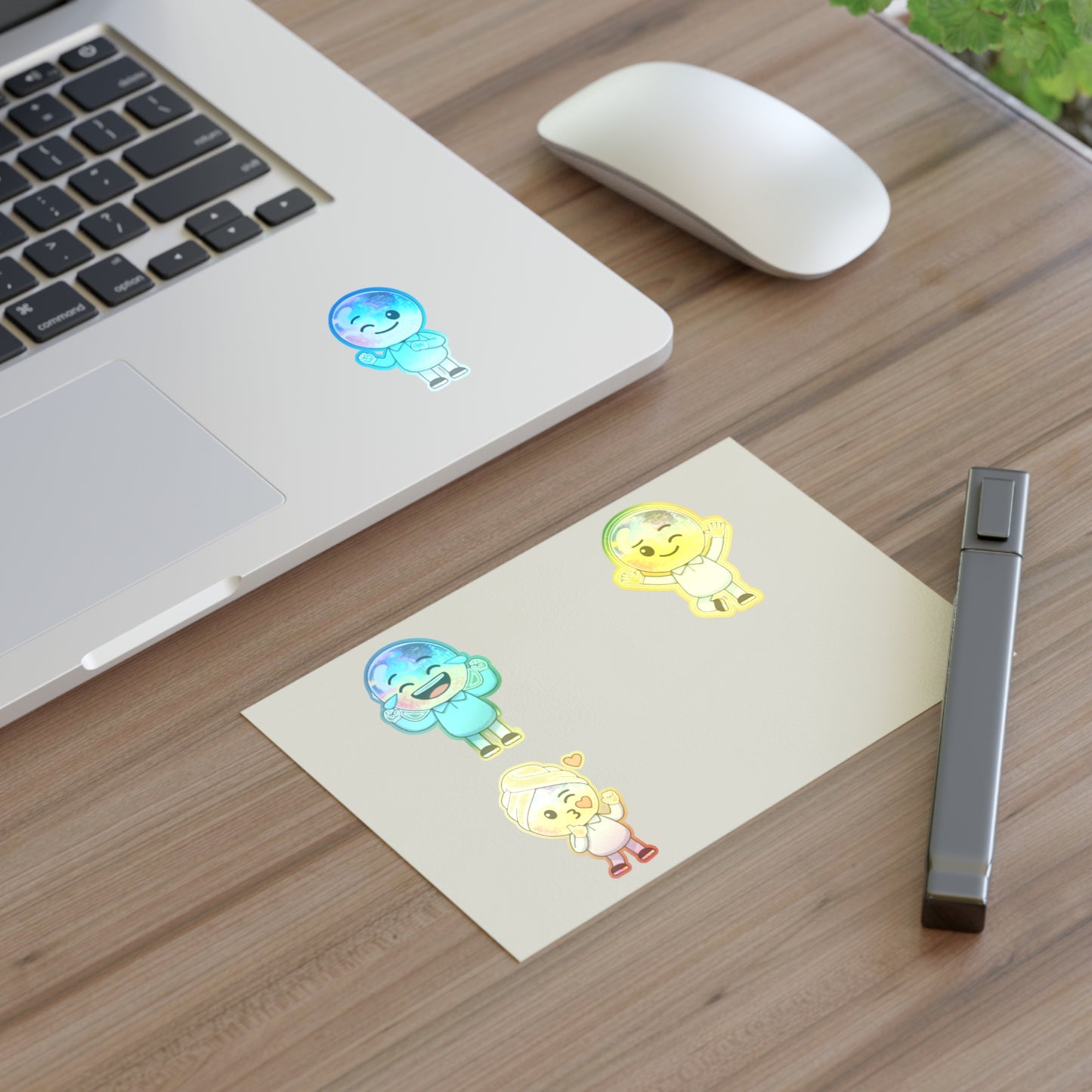 Mr. Oop Emoji Sticker Sheet — Rainbow Cute Character Stickers (White/Holo/Transparent)