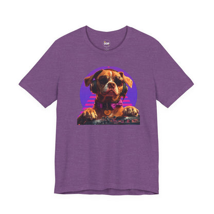 Cool DJ Dog on The Turntables Unisex Jersey T-shirts