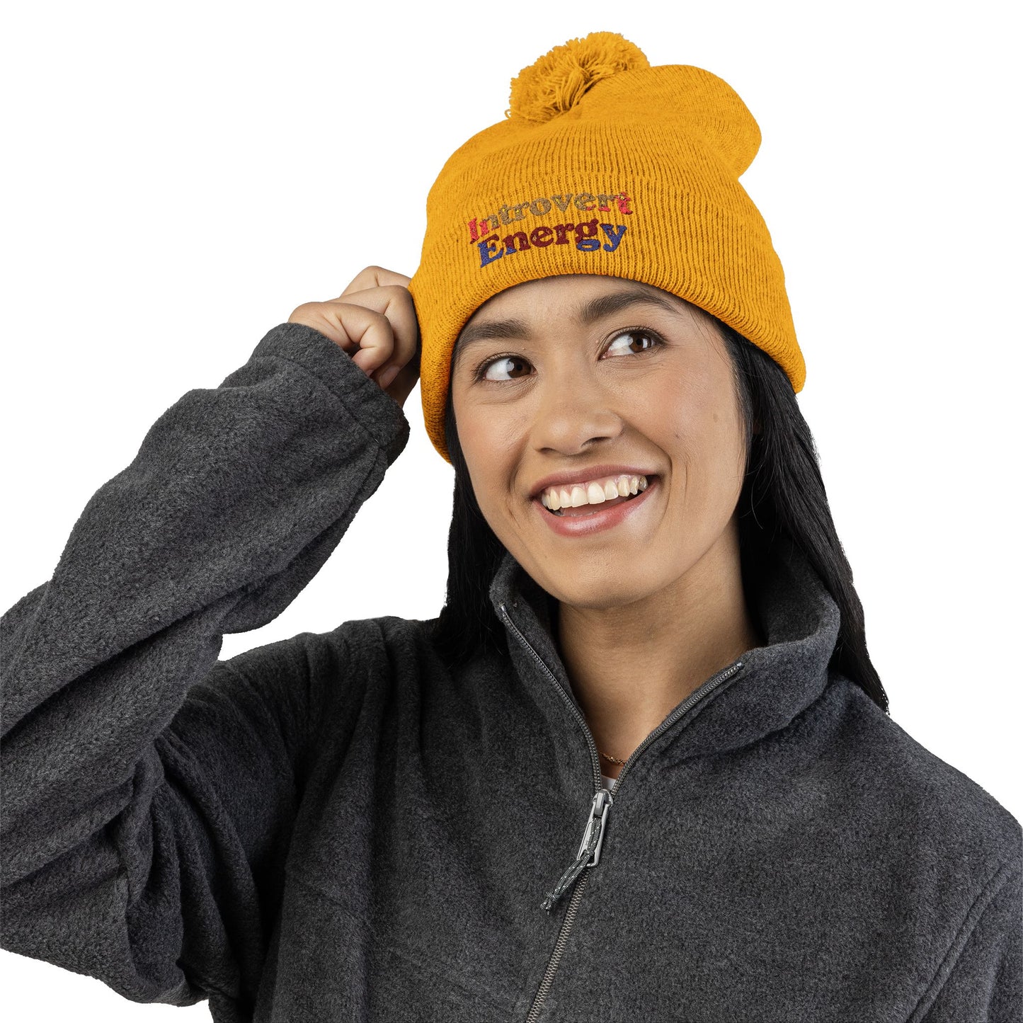 Introverted Energy Pom-Pom Beanie