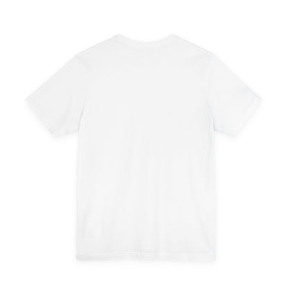 Plain white backside of colorful typography t-shirt 