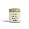 Positive Affirmation 'Rest is My Power Move' Candle (Purple text)