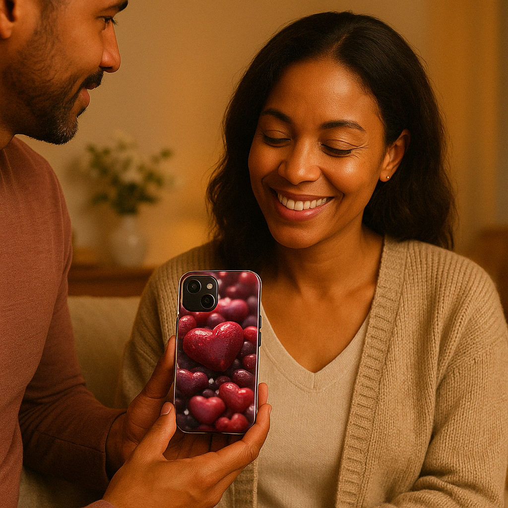 Hearts Shaped Crystal Candy - iPhone 15 Phone Case