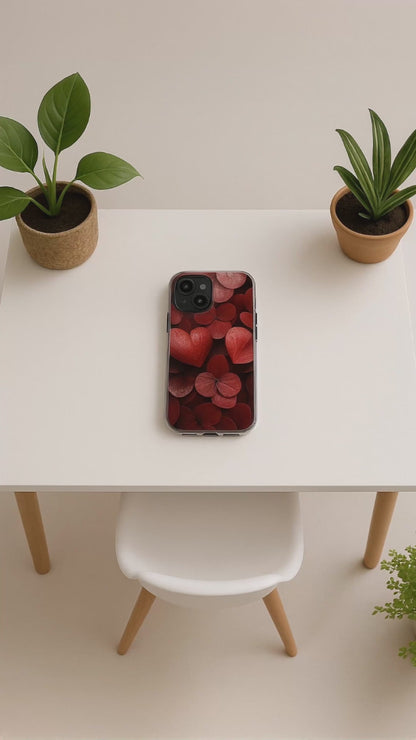 Love Heart-Shaped Flowers - iPhone 15 Phone Case